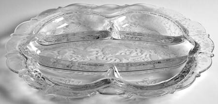 Wildflower Clear #3900 120 12" Oblong 5 Part Relish by Cambridge