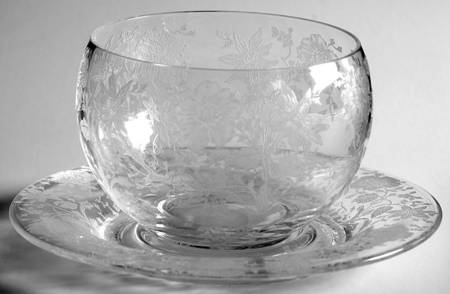 Wildflower Clear Mayonnaise Bowl and Underplate Only