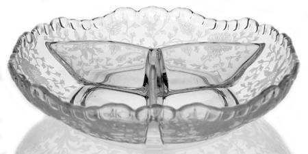 Wildflower Clear 6" Round 3 Part Relish by Cambridge