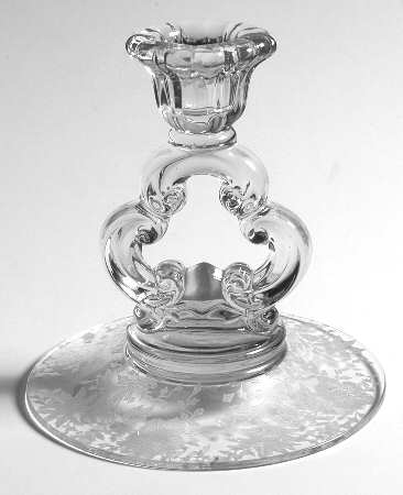 Wildflower Clear 5" KeyHole Candlestick w/Round Base by Cambridge