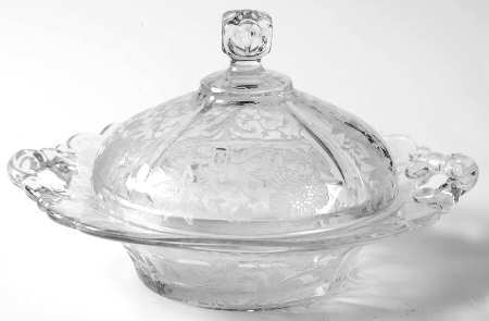 Wildflower Clear 3400 Round Butter & Lid w/Square Knob by Cambridge