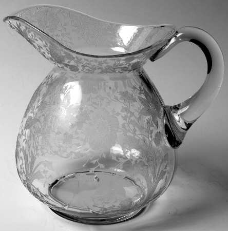 Wildflower Clear 80 Oz Doulton Pitcher with Modified Handle by Cambridge