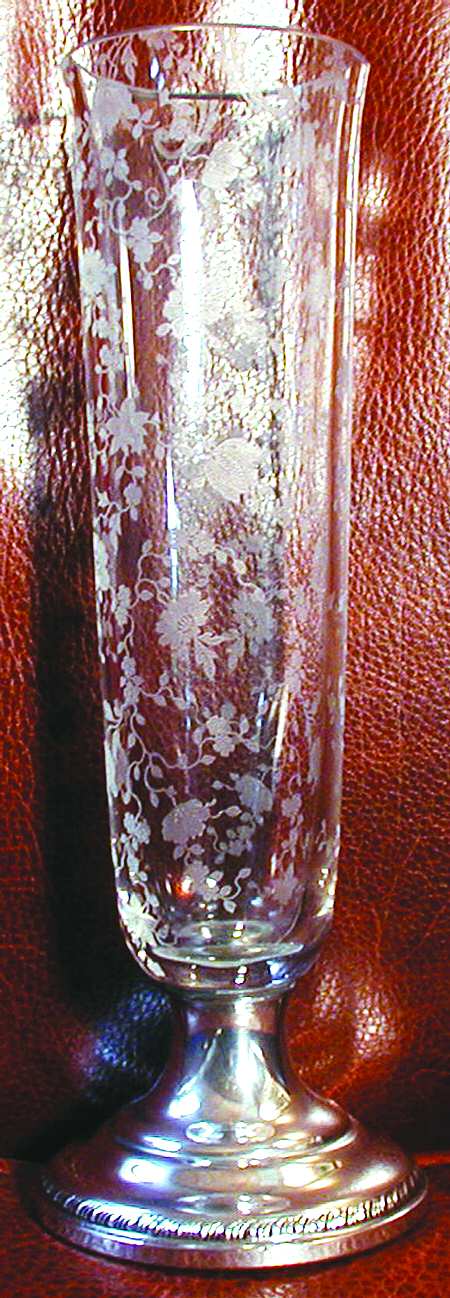 Wildflower Clear 10" Flower Vase with Sterling Base
