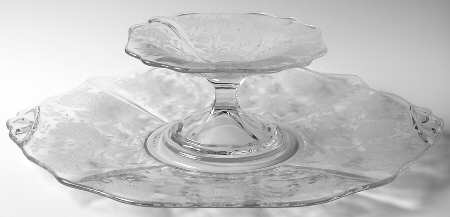 Wildflower Clear Cheese & Cracker Set, Shape 3400 by Cambridge