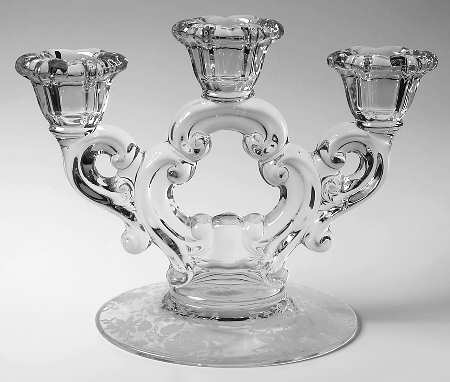Wildflower Clear 3 Light Candlestick (3400/638) by Cambridge