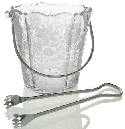 Wildflower Clear 3400/851 Ice Bucket with Handle and Tongs by Cambridge