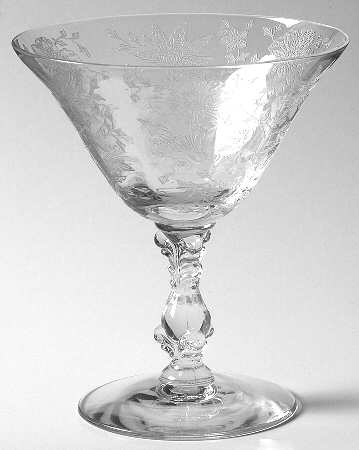 Wildflower Clear Low Sherbet by Cambridge