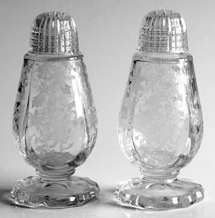 Wildflower Clear 3400/77 Footed Shaker Set with Plastic Lids