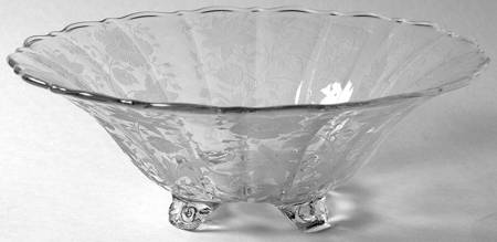 Wildflower Clear 10" 4-Toed Footed Bowl