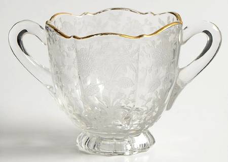 Wildflower Clear (Gold Trim, Stem 3121) Mini Open Sugar