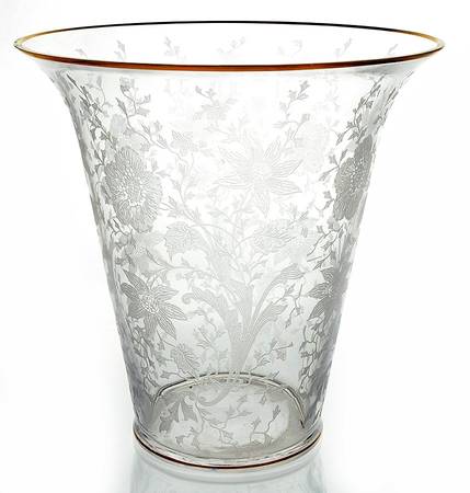 Wildflower Clear (Gold Trim, Stem 3121) 8" Flared Vase