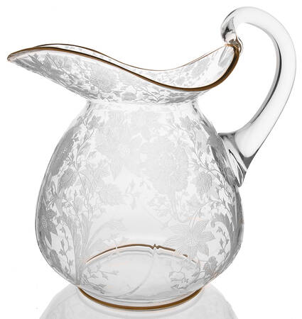 Wildflower Clear (Gold Trim, Stem 3121) 76 Oz Doulton Pitcher with Modified Handle