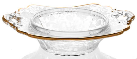Wildflower Clear (Gold Trim, Stem 3121) 3400 Round Butter No Lid