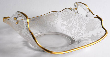 Wildflower Clear (Gold Trim, Stem 3121) 3400 2 Handled Basket by Cambridge