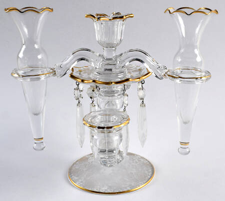 Wildflower Clear (Gold Trim, Stem 3121) Vase Arm for 2 Vase Holder