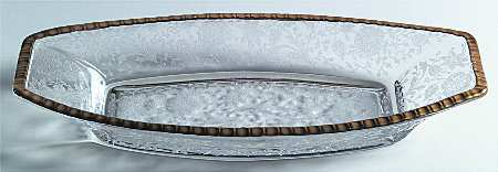 Wildflower Clear (Gold Trim, Stem 3121) Celery Dish (Shape 3500)