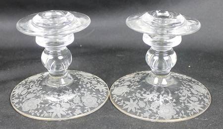 Wildflower Clear (Gold Trim, Stem 3121) Single Light Candlestick
