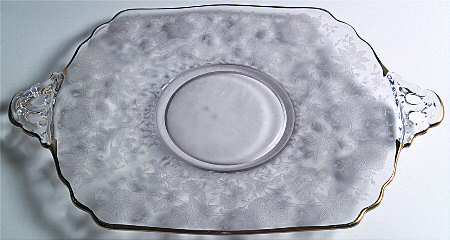 Wildflower Clear (Gold Trim, Stem 3121) 16" Handled Plate (Shape 3400)