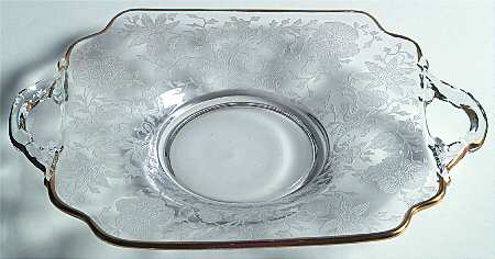 Wildflower Clear (Gold Trim, Stem 3121) 3400/1181 Handled Bon Bon Plate