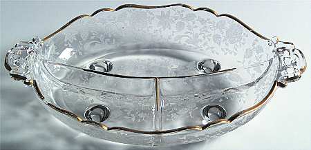 Wildflower Clear (Gold Trim, Stem 3121) 3400/200 3 Part Handled Relish