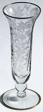 Wildflower Clear (Gold Trim, Stem 3121) 6" Footed Flower Vase
