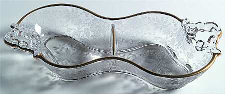 Wildflower Clear (Gold Trim, Stem 3121) 3400/88 2 Part Handled Relish
