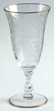 Wildflower Clear (Gold Trim, Stem 3121) 10 Oz Footed Tumbler