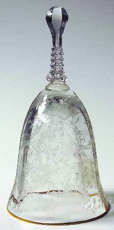 Wildflower Clear (Gold Trim, Stem 3121) Bell Made From Goblet