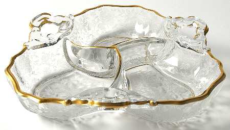 Wildflower Clear (Gold Trim, Stem 3121) 3400/91 3 Part Candy/Relish