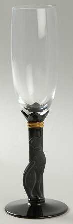 Casablanca (Black Stem) Fluted Champagne