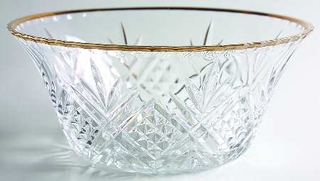 Salzburg Gold 9" Round Bowl by Cristal de Flandre