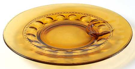 Color Crown Amber (Dark) Snack Plate No Cup