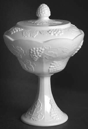 Harvest Milk Glass Wedding Bowl with Lid