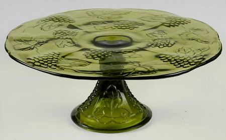 Harvest Green Footed Cake Plate