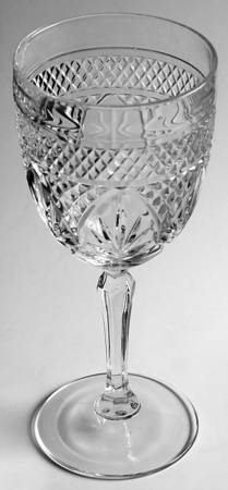 Antique Clear (No Knob, 6 Sided Stem) Wine Glass