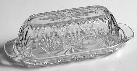 Antique Clear (No Knob, 6 Sided Stem) 1/4 Pound Covered Butter