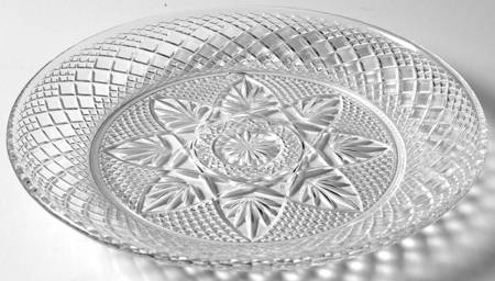 Antique Clear (No Knob, 6 Sided Stem) Luncheon Plate