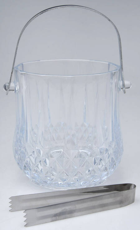 Longchamp (Clear) Ice Bucket with Detachable Handle and Tongs