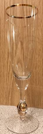 Atlas Clear (Gold Trim) Fluted Champagne