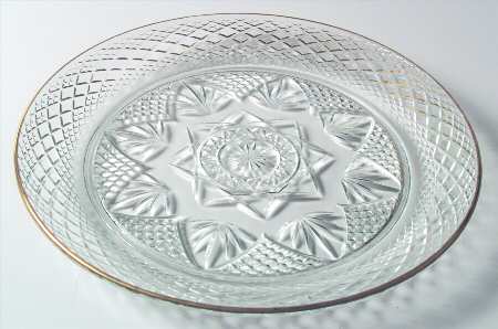 Antique Gold (No Knob, 6 Sided Stem) Dinner Plate