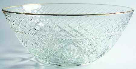 Antique Gold (No Knob, 6 Sided Stem) Salad Bowl