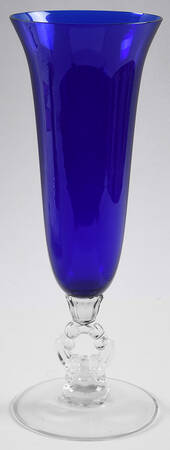 3400 Cobalt Blue 10" Keyhole-Stem Footed Vase