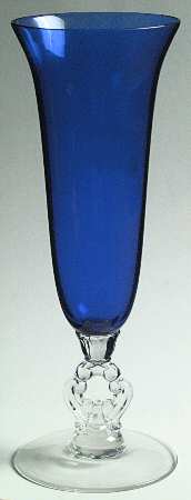 3400 Cobalt Blue 9" Keyhole-Stem Footed Vase