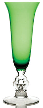 3400 Green (Dark Emerald Green) 10" Keyhole-Stem Footed Vase