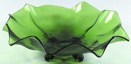 3400 Green (Dark Emerald Green) 3400 13" 4 Toed Fancy Edge Bowl