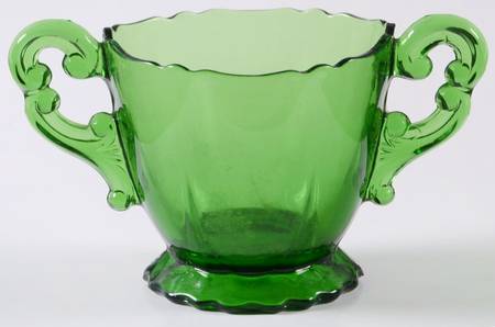 3400 Green (Dark Emerald Green) 3400/68 Open Footed Sugar