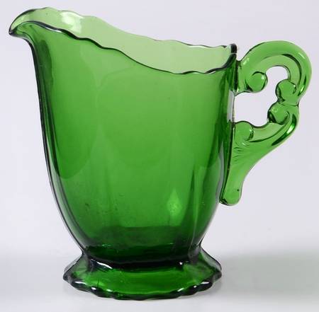 3400 Green (Dark Emerald Green) 3400/68 Footed Creamer