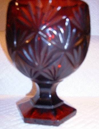 Antique Ruby Egg Shape Candy Dish No Lid