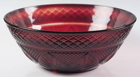 Antique Ruby Salad Bowl by Cristal D'Arques - Durand