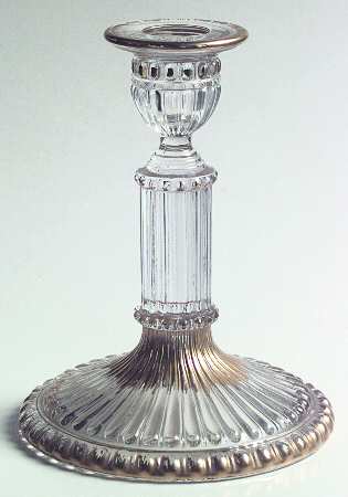 Gadroon Clear (Gold Trim) 6" Candlestick (Shape 3500)
